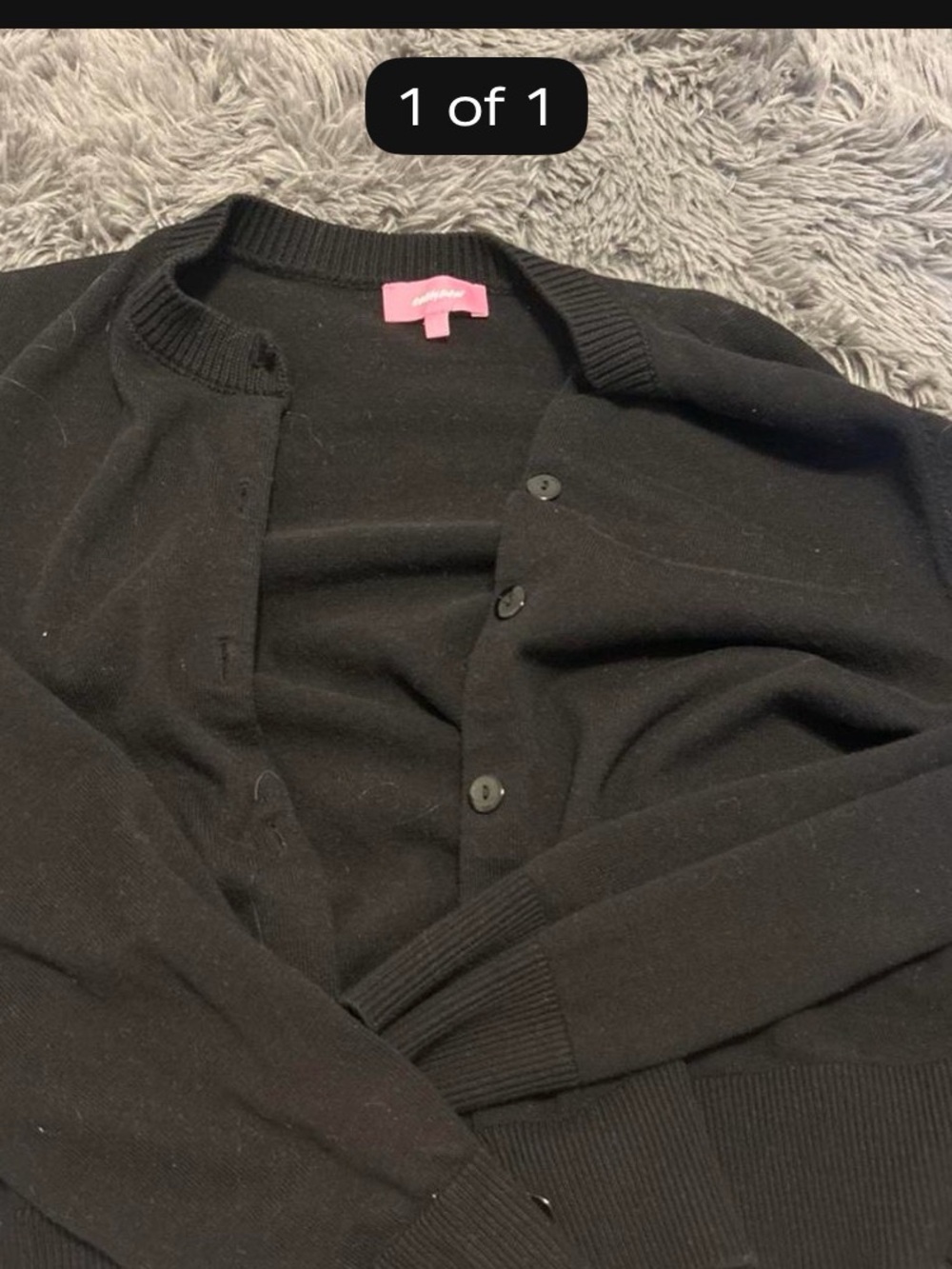 Classic Black Button-Front Cardigan Sweater